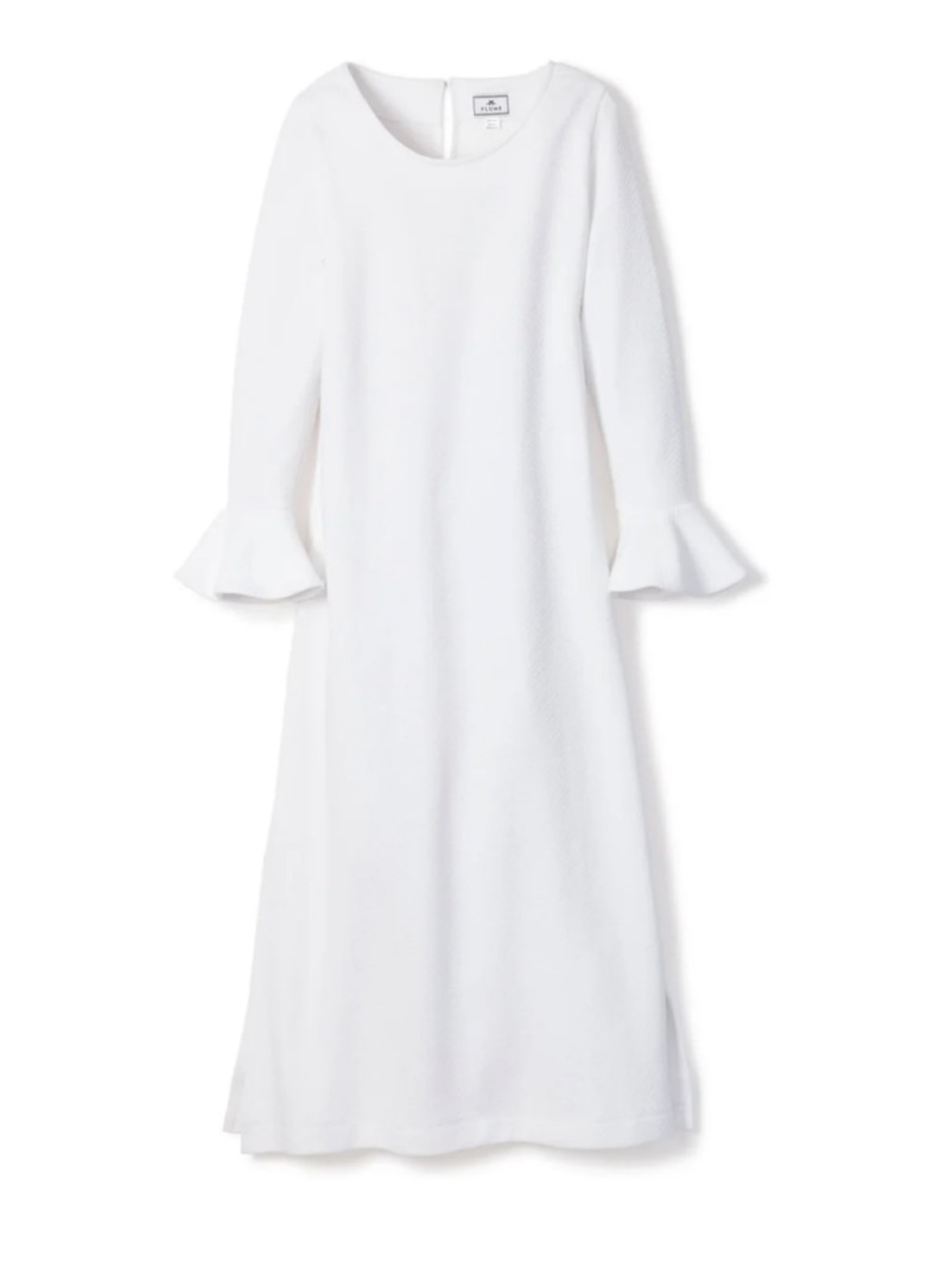 White Long-Sleeve Bell Cuff Nightgown